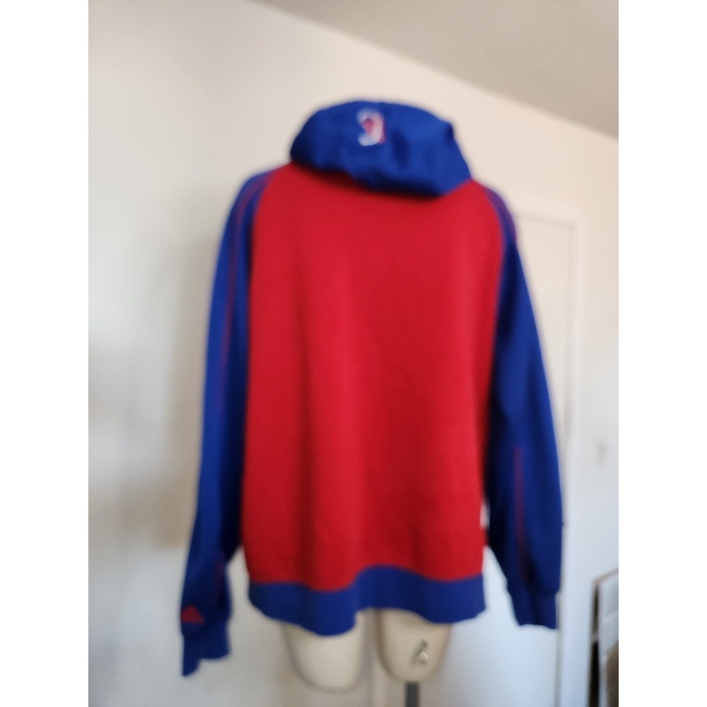 Adidas LA Clippers Courtside Full Zip Hoodie Red Royal Blue NBA Fleece Mens L - Picture 9 of 10